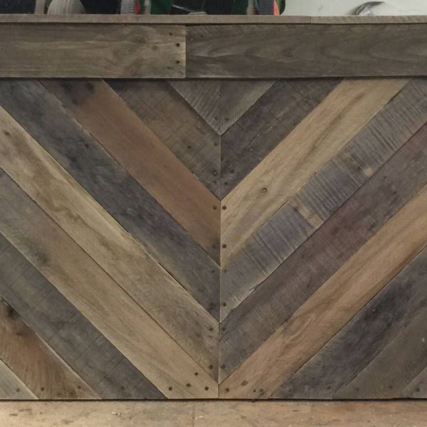 Chevron Reclaimed Pallet headboard