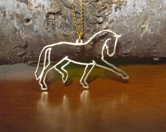 Dressage - extended trot horse pendant - horse necklace