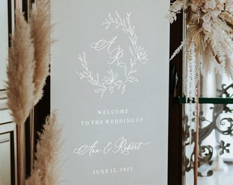 Frosted Acrylic Wedding Welcome Sign - Welcome Wedding Sign - Wedding Signage - Wedding Decor - Monogram Welcome to The Wedding