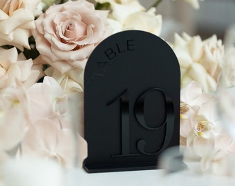 Schwarze Tischnummern - Hochzeitstischschilder - Benutzerdefinierte Acrylschilder - Hochzeitstischdekoration - Hochzeitsset