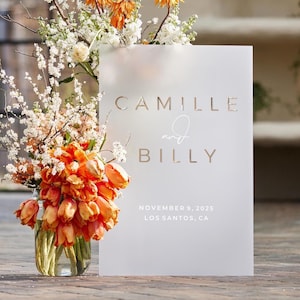 Frosted Acrylic Wedding Welcome Sign - Wedding Signage - Frosted Acrylic Wedding Sign - Acrylic Welcome Sign - Custom Wedding Welcome Sign