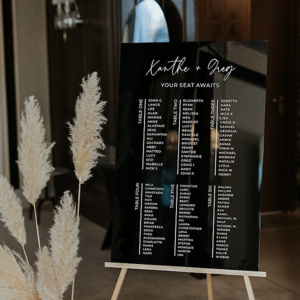 Wedding Seating Chart - Find Your Seat Sign - Table Plan Sign - Please be Seated Sign - Seating Chart Arranged by Table Number