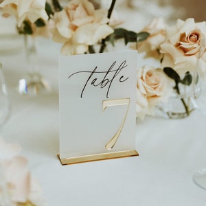 Frosted Gold Acrylic Table Numbers - Table Numbers Wedding Decoration- Wedding Signage - Table Decor - Wedding Sign