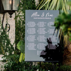 "Schwarzer Acryl Sitzplan - ""Sitzplan"" für die Hochzeit - Hochzeitsplan ""Signage"" - Hochzeitstischplan - Beschilderung"