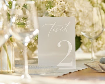 Bruiloft tafelnummers - 3D Frosted acryl tafelnummers - bruiloft tafelborden - tafeldecor - bruiloft briefpapier - aangepaste bruiloft tekenen