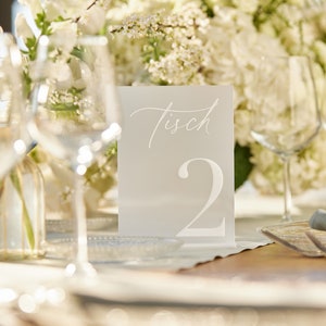 Wedding Table Numbers - 3D Frosted Acrylic Table Numbers -  Wedding Table Signs - Table Decor - Wedding Stationery - Custom Wedding Signs