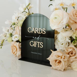 Zwarte acryl bruiloft bewegwijzering - In Loving Memory, Cards & Gifts, gastenboekbord - Receptieborden - Tafeldecoratie bruiloft
