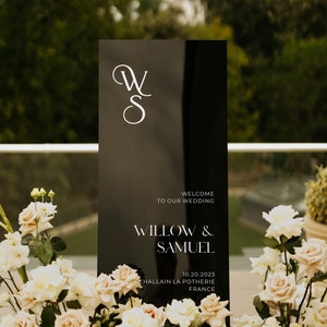 Black Acrylic Wedding Welcome Sign - Ceremony Welcome Sign - Wedding Signage - Custom Acrylic Wedding Sign