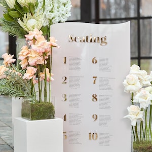 Planimetria dei posti a sedere per matrimoni - Planimetria dei posti a sedere con specchio - Segnaletica per ricevimenti di nozze - Cartelli per matrimoni - Planimetria dei posti a sedere con numeri dei tavoli