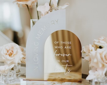 In Loving Memory Wedding Sign - Gold Mirror Wedding Memorial Sign - Wedding Memory Table Decor - Reception Signage