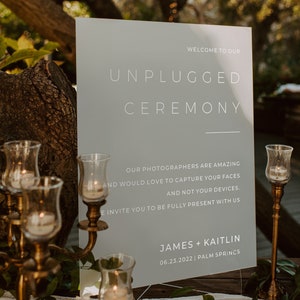 Unplugged Ceremony Wedding Sign - Unplugged Wedding Frosted Acrylic Sign - Wedding Ceremony Sign - Acrylic Wedding Sign