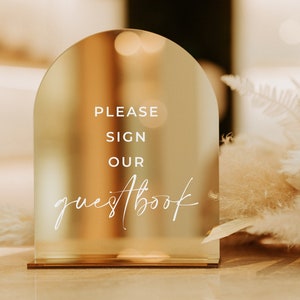 Set of 3 Wedding Signs - Gold Mirror Acrylic Signage - Guest Book Sign - Loving Memory Sign - Cards & Gifts Sign