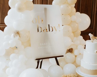 Baby Shower Welcome Sign - Frosted Acrylic Welcome Sign - Girl Baby Shower - Boy Baby Shower - Custom Welcome Sign - Oh Baby Shower Sign