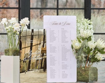 Wedding Signage, Seating Chart & Mirror Welcome Sign - Custom Acrylic Sitting Plan - Reception Decor