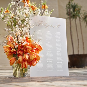Gefrosteter Acryl Sitzplan - Sitzplan für die Hochzeit - Benutzerdefiniertes Acryl Schild - Hochzeitsdekor