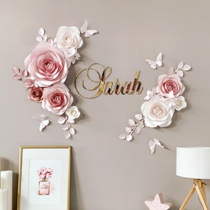 6 Peonies & Greenery Floral Wall Decals Blush Pink Flowers – MotoMoms Decor