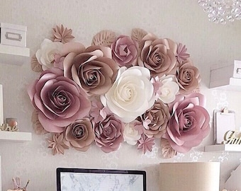 Large Paper Flower Wall Decor – Girl Nursery Decoration – Baby Shower Decor