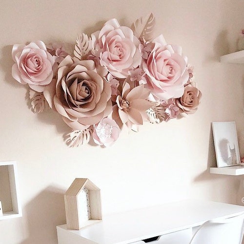 Nursery Wall Art Nursery Paper Flowers Wall Decor Kids Etsy