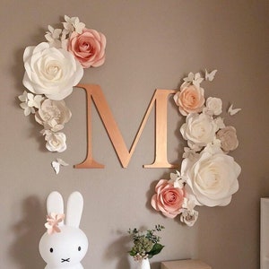 Paper Flowers Wall Decor - Nursery Paper Flowers Decor - Large Paper Flowers - Paper Flowers for Girl Nursery - Paper Flowers Decor