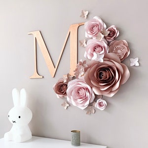 Paper Flowers Wall Decor - Blush Nursery Wall Decor - Paper Flowers Set - Paper Flower Decor - Nursery Paper Flower - Nursery Wall Decor