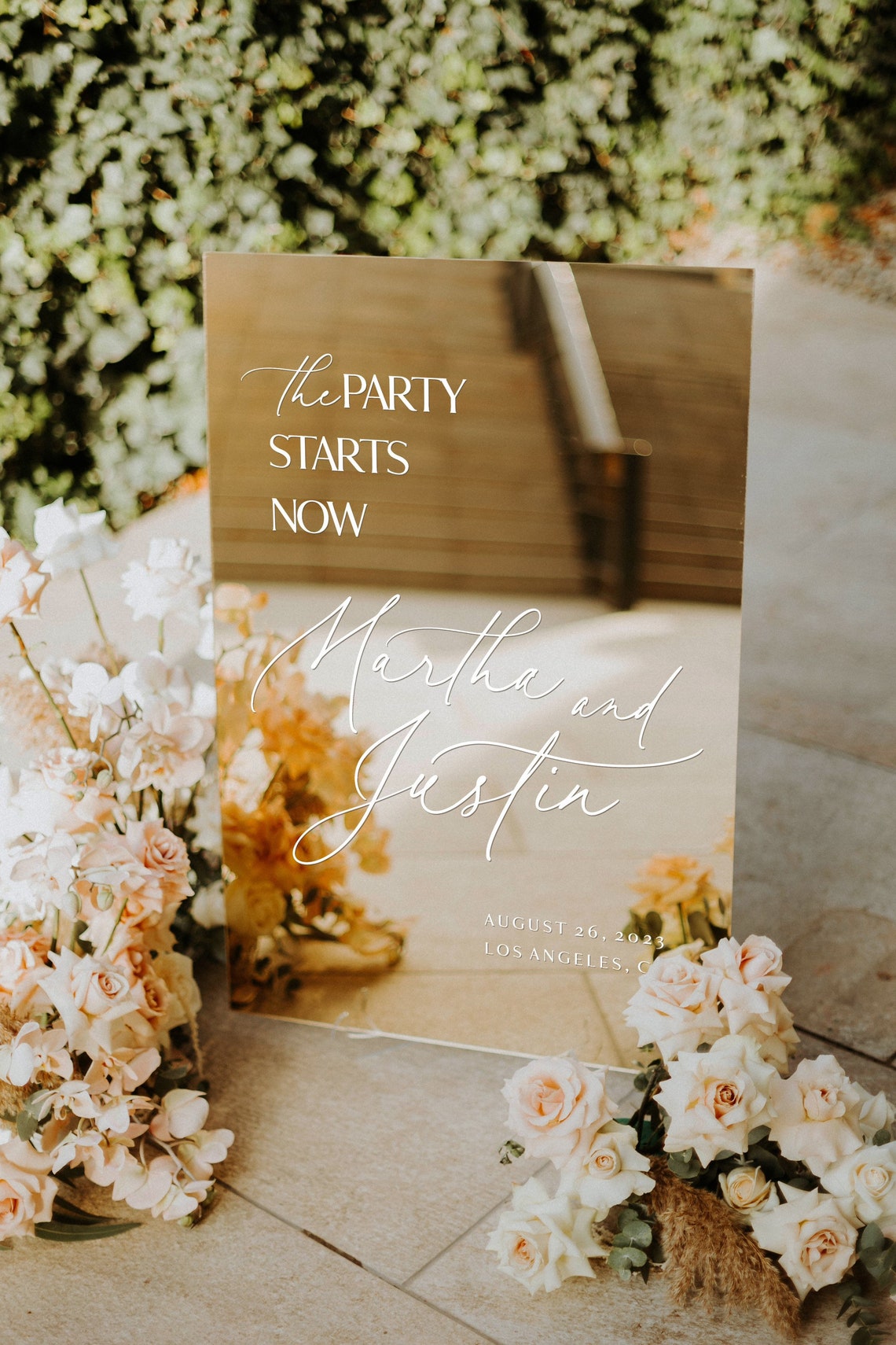 Gold Mirror Wedding Sign Wedding Sign Custom Etsy