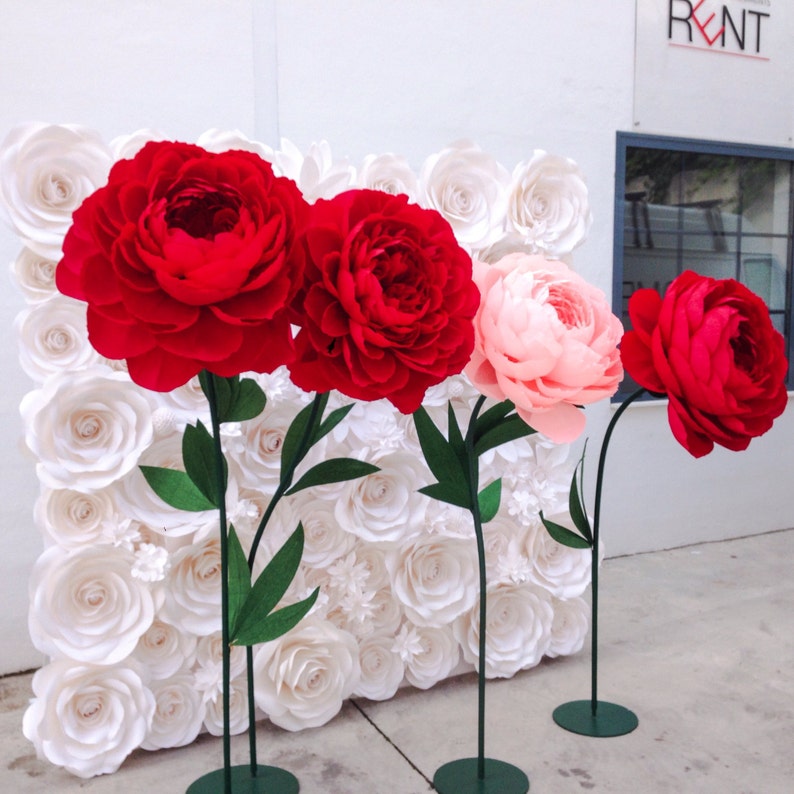 Large Paper Flowers Wedding Backdrop Paper Flower Backdrop Etsy