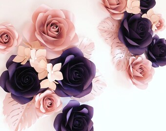 Paper Flower Decorations - Nursery Paper Flowers - Large Paper Flowers - Paper Wall Flower Decor