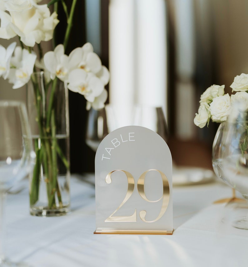 Arched Shape Table Numbers Gold Wedding Table Numbers With Etsy