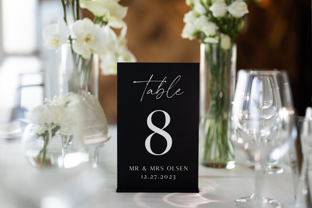 Wedding Table Numbers Matte Black Wedding Table Signs Wedding Reception