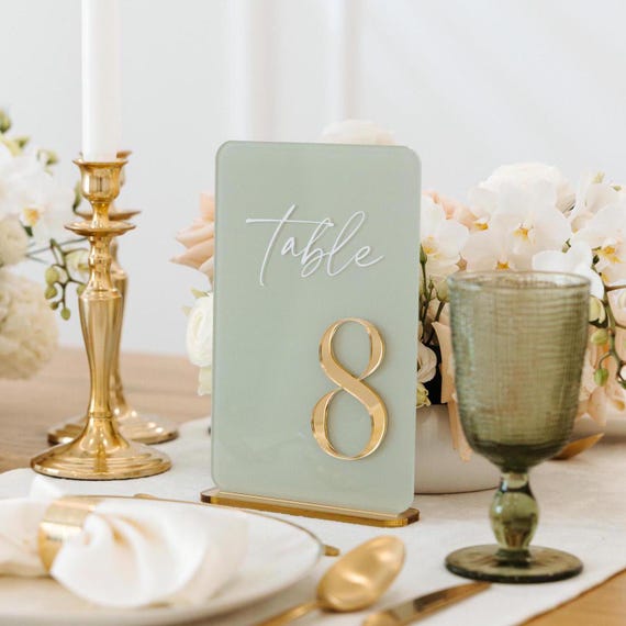 Lot De 10 Numéros De Table Mariage 1 à 10 - Plaques Acrylique Argentées Avec Socle Élégant Pour Réception & Banquet