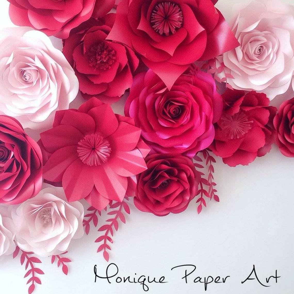 Shades Of Pink Large Paper Flowers Wedding Floral Etsy