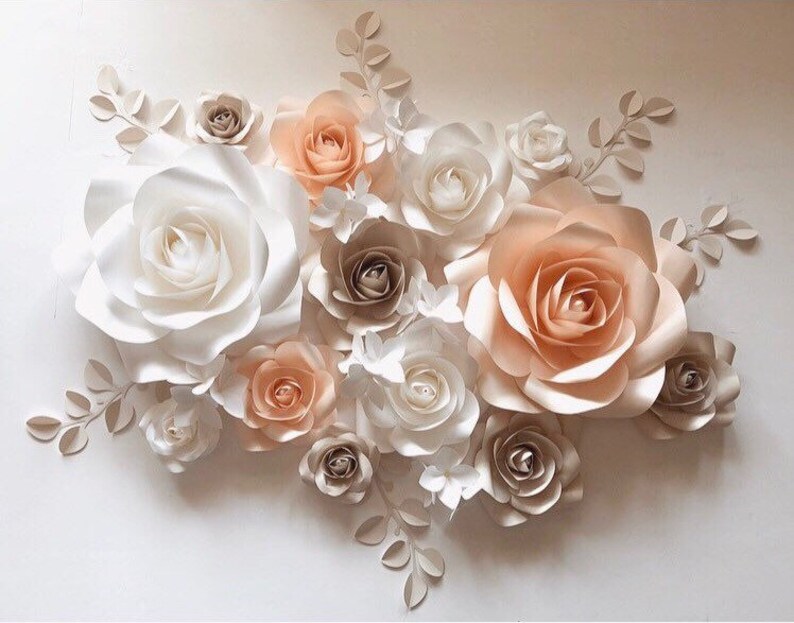 Paper Flowers Wall Decor Nursery Paper Flower Wall Decor Etsy