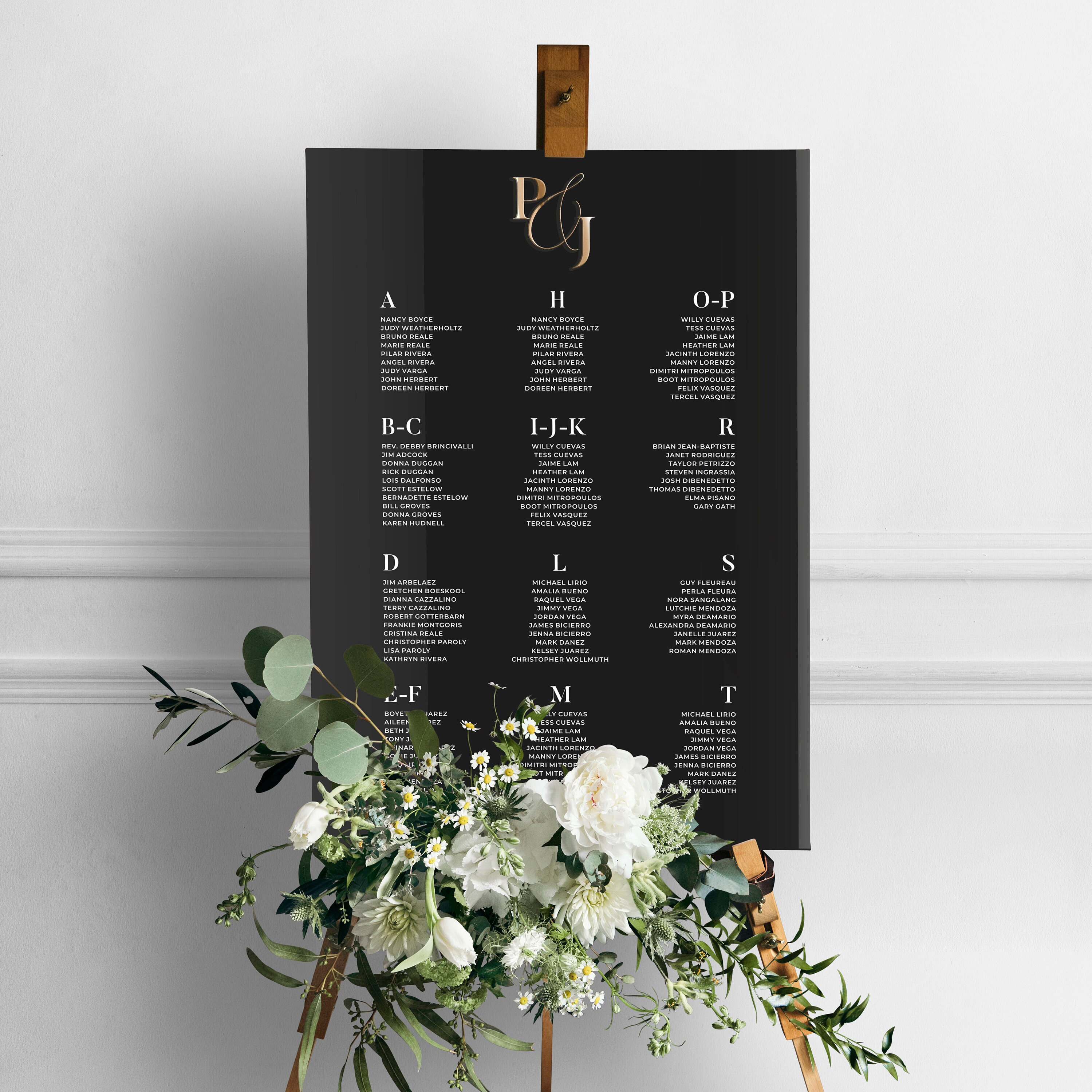 Wedding Seating Chart Black Acrylic Wedding Signs Reception Signage  Alphabetical Order Seating Plan Wedding Guest List - Etsy