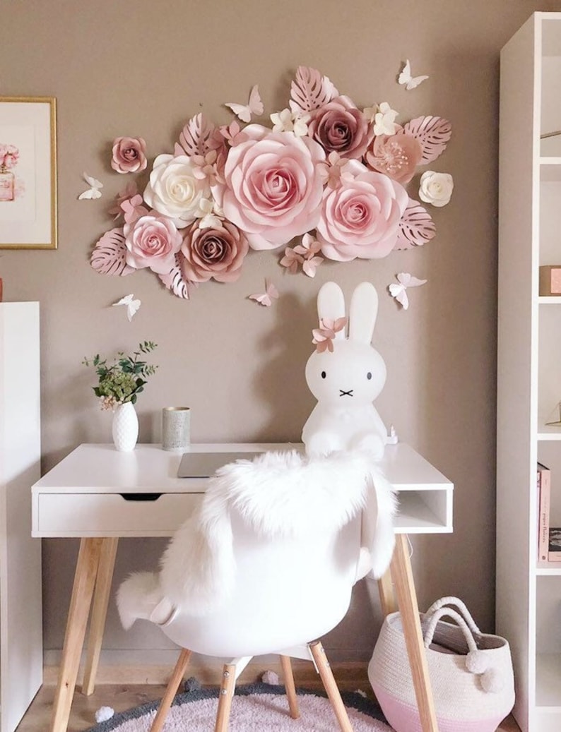Girl Nursery Wall Decor Paper Flowers Nursery Nursery - Etsy