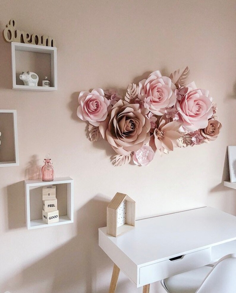 Large Paper Flowers Nursery Wall Decor Baby Shower Flower Etsy