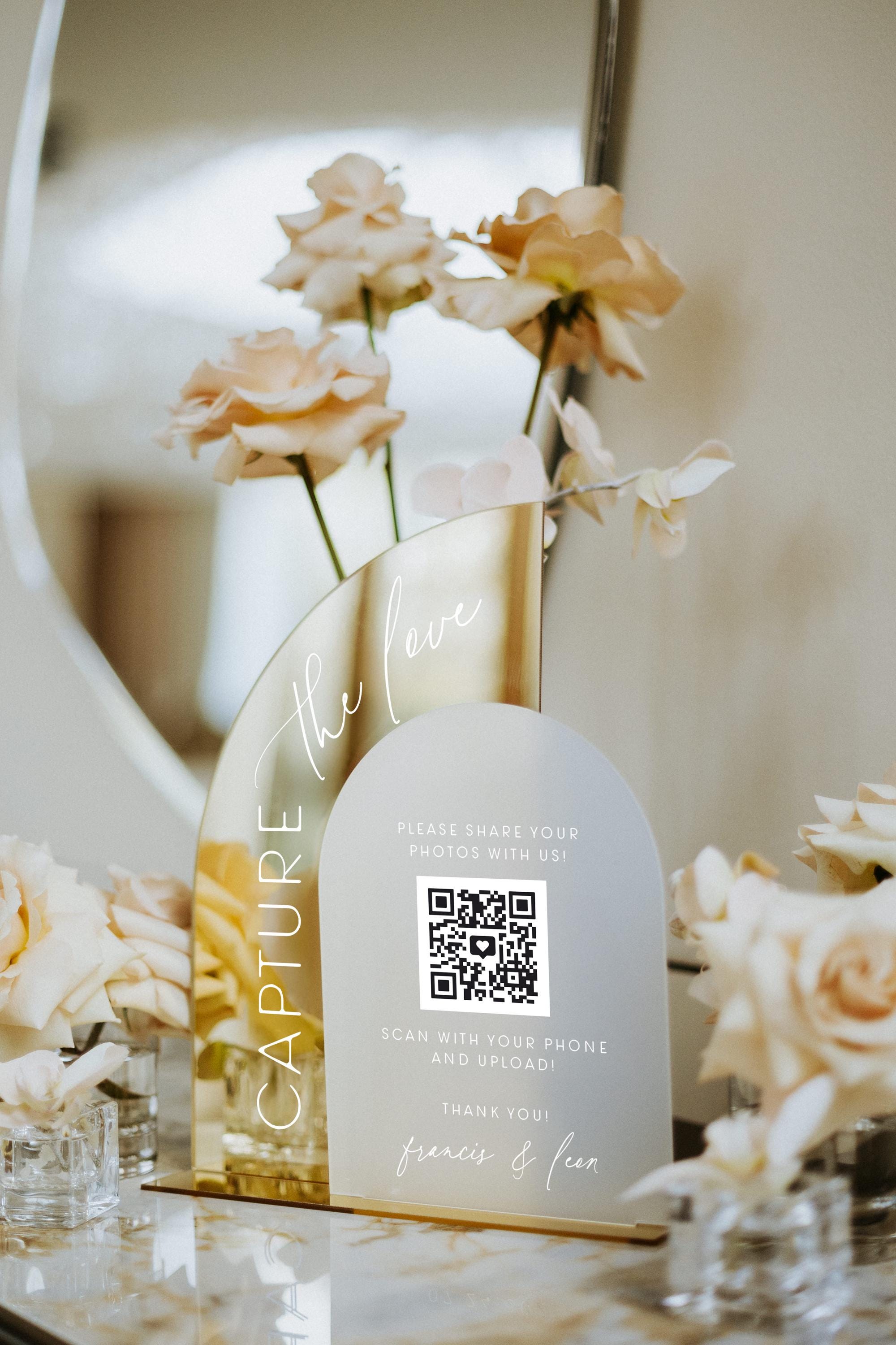 Reception Scanable Collateral Qr Code Wedding QR Code Sign - Capture the Love - Reception Table Decor - Etsy UK
