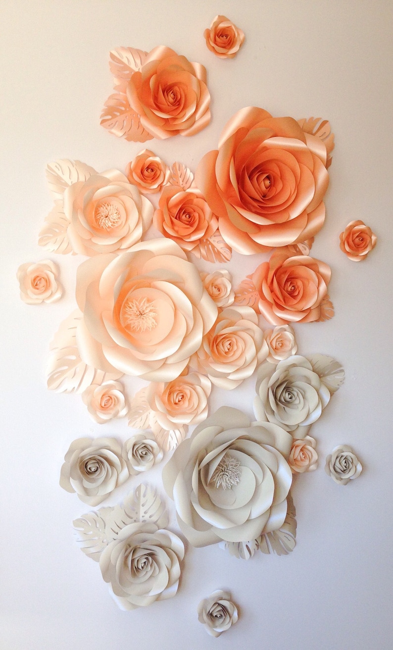 Paper Flower Wall Decor Giant Paper Flowers Paper Flower Etsy