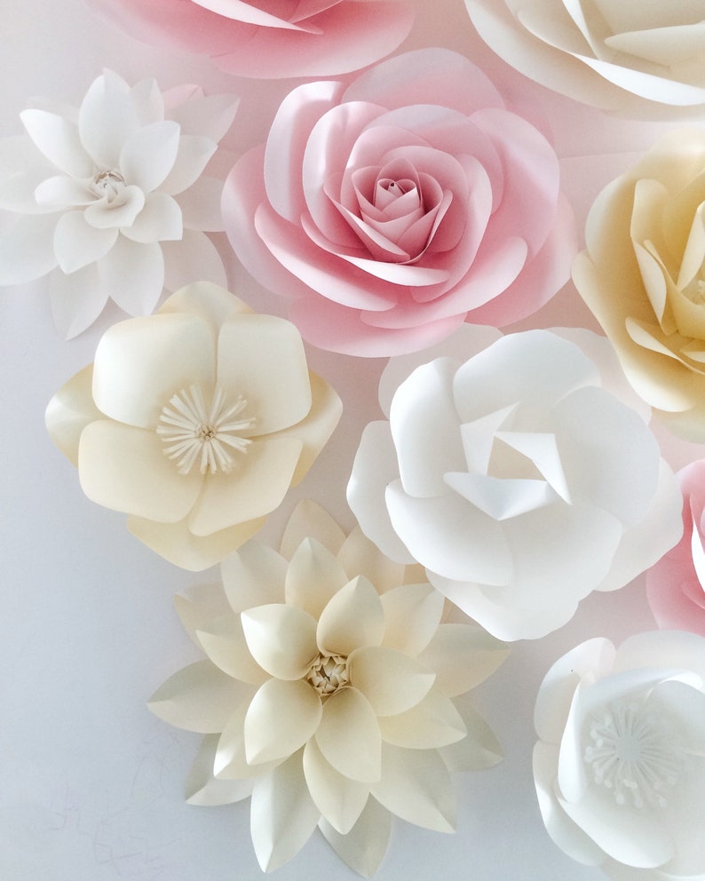 Paper Flower Wall Wedding Paper Flowers Paper Flower Etsy