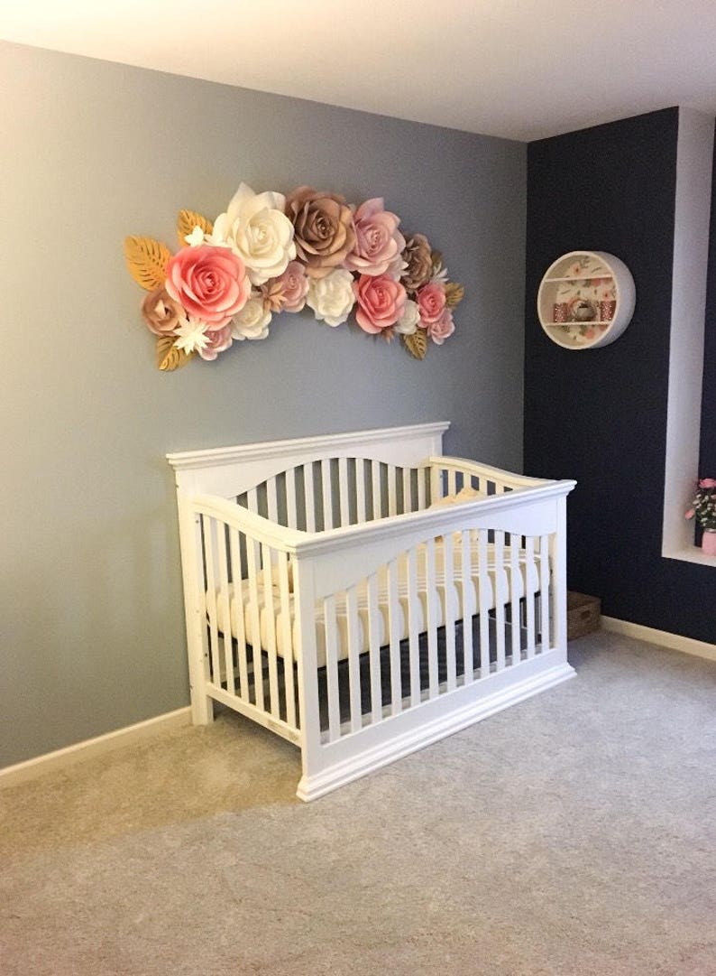 Paper Flower Nursery Wall Decor Nursery Paper Flowers Etsy