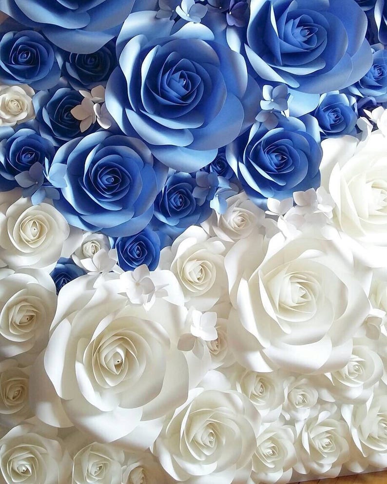 Paper Flower Wall Backdrop Large Paper Flowers Bridal Etsy