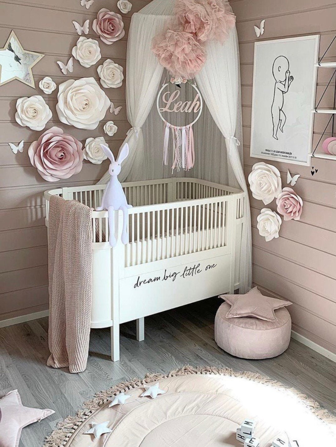 Bedroom Baby Girl Room Ideas Pink Blush Pink Paper Flower Nursery