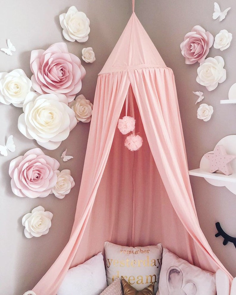 Blush Pink and Off White Paper Flowers Nursery Paper Flower Set Paper Flower Wall Decor Large Paper Flowers Paper Flower Backdrop image 1