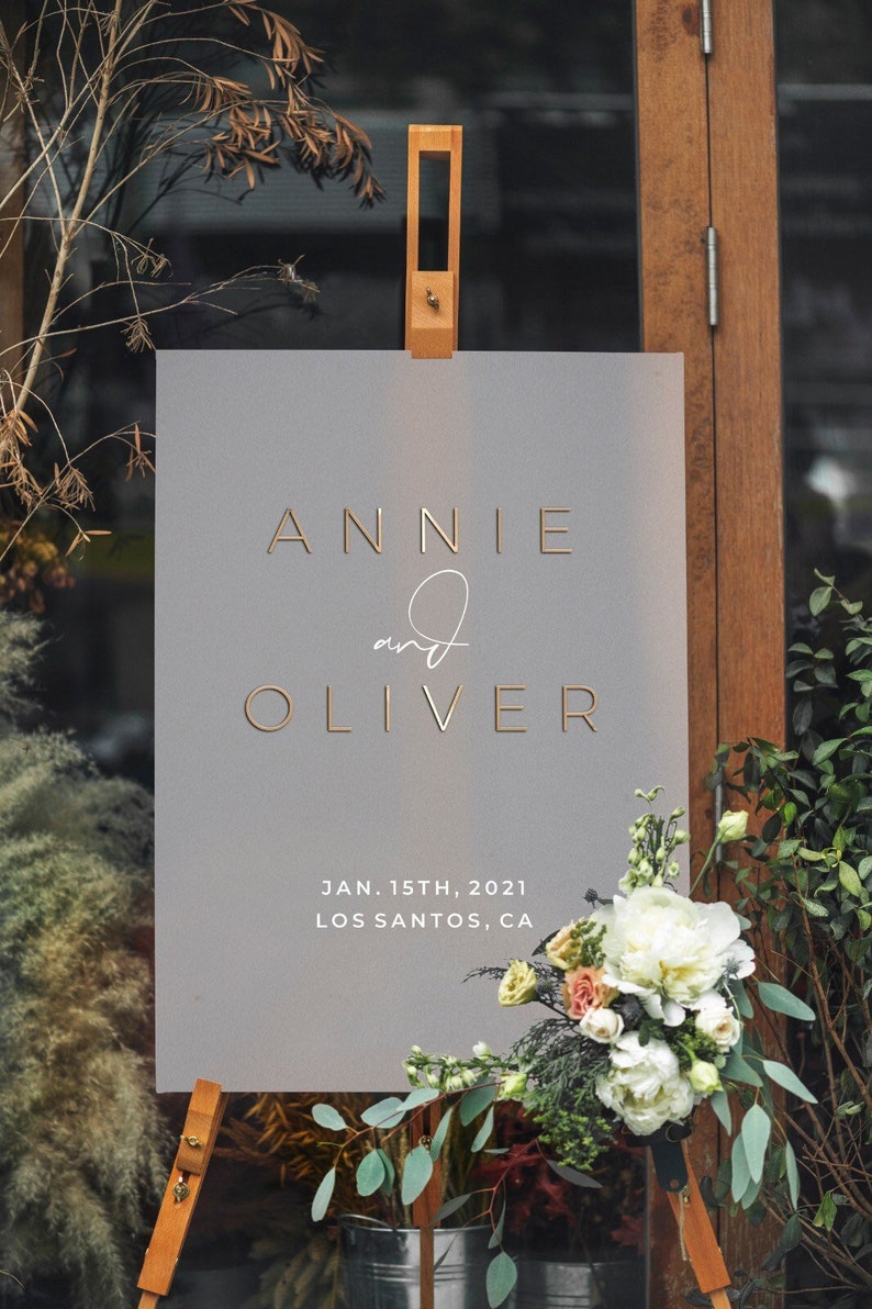 Frosted Acrylic Wedding Sign Wedding Signage Frosted image 1