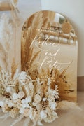Arched Wedding Sign - Gold Mirror Welcome Sign - Wedding Reception Signage - Welcome to the Wedding - Wedding Stationery