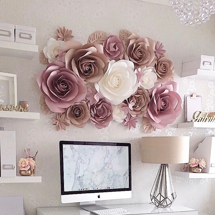 Paper Flowers Decorations Large Paper Flowers Nursery Paper Flowers Paper  Flowers Wall Decor Paper Flower Wall Nursery Wall Decor 