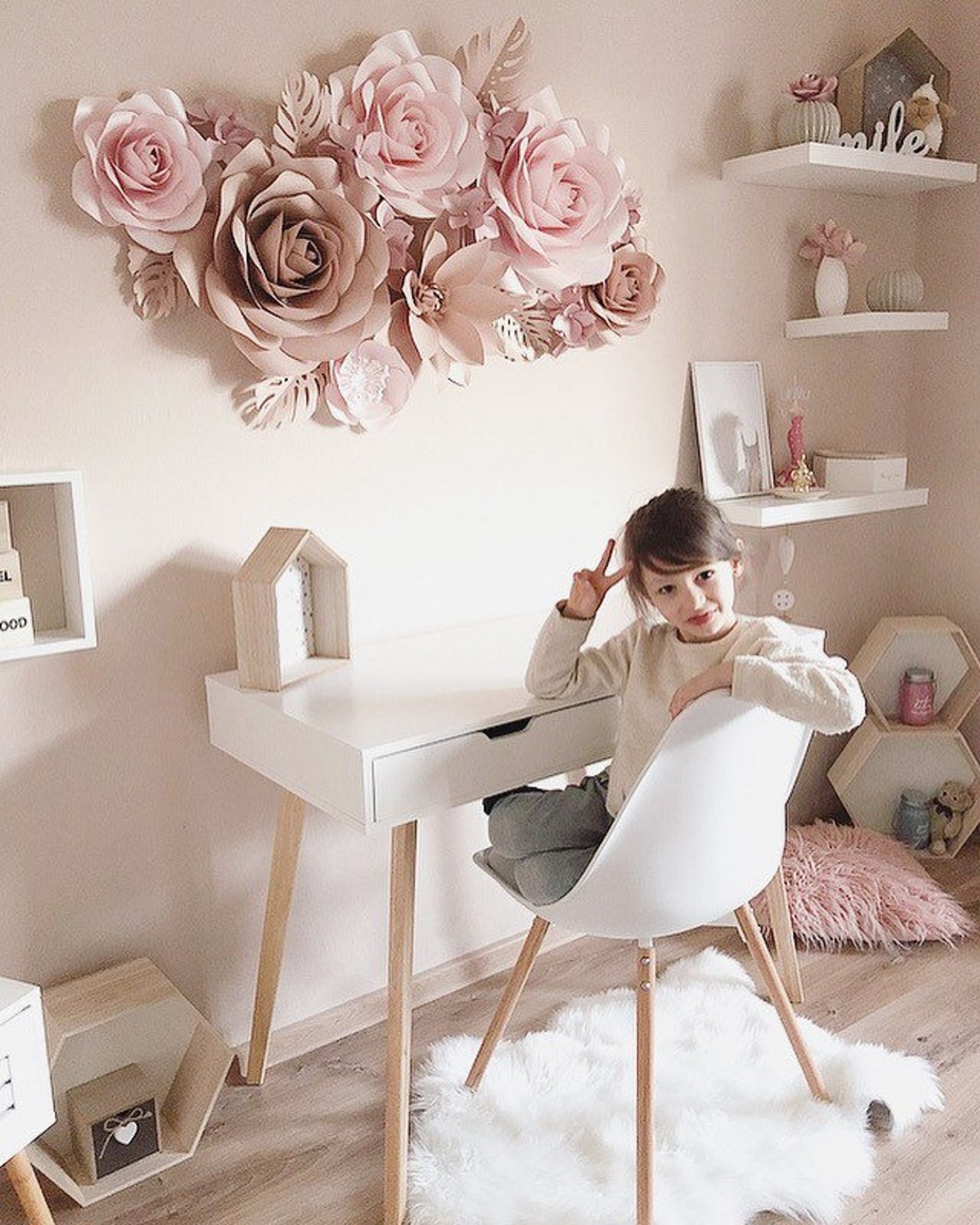 Large Paper Flowers Nursery Wall Decor Baby Shower Flower Etsy