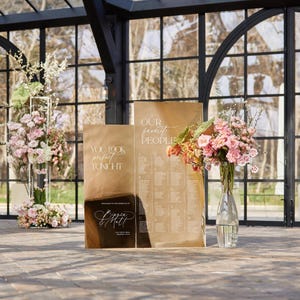 Gold Mirror Wedding Signs Bundle - Seating Chart and Welcome Sign - Reception Sitting Plan image 10