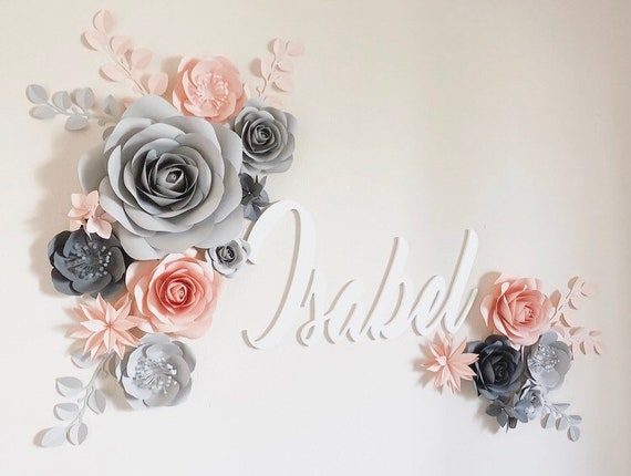 Decoración de pared de flores de papel Decoración de pared - Etsy España