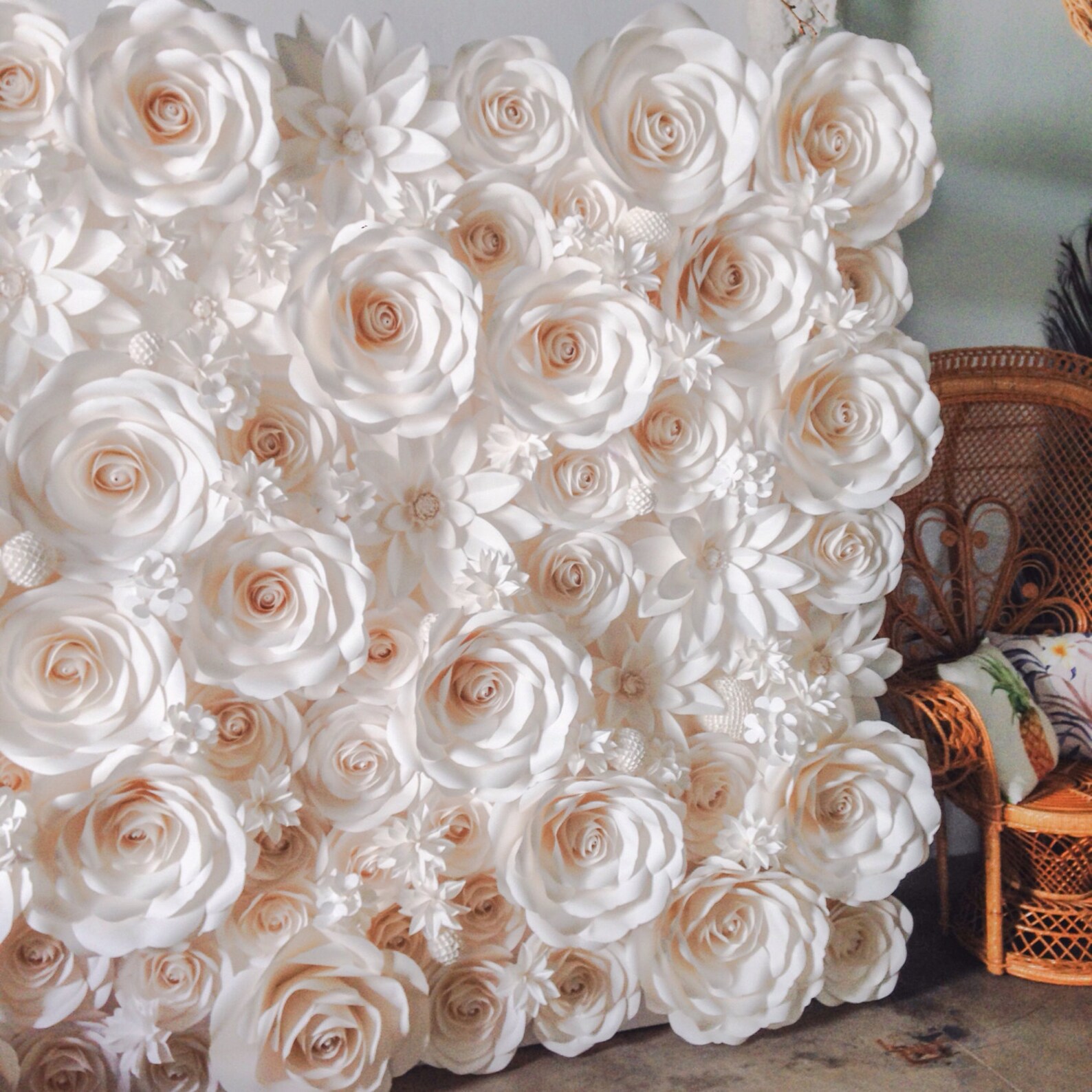 Paper Flower Wall Wedding Flower Wall Paper Flower Etsy