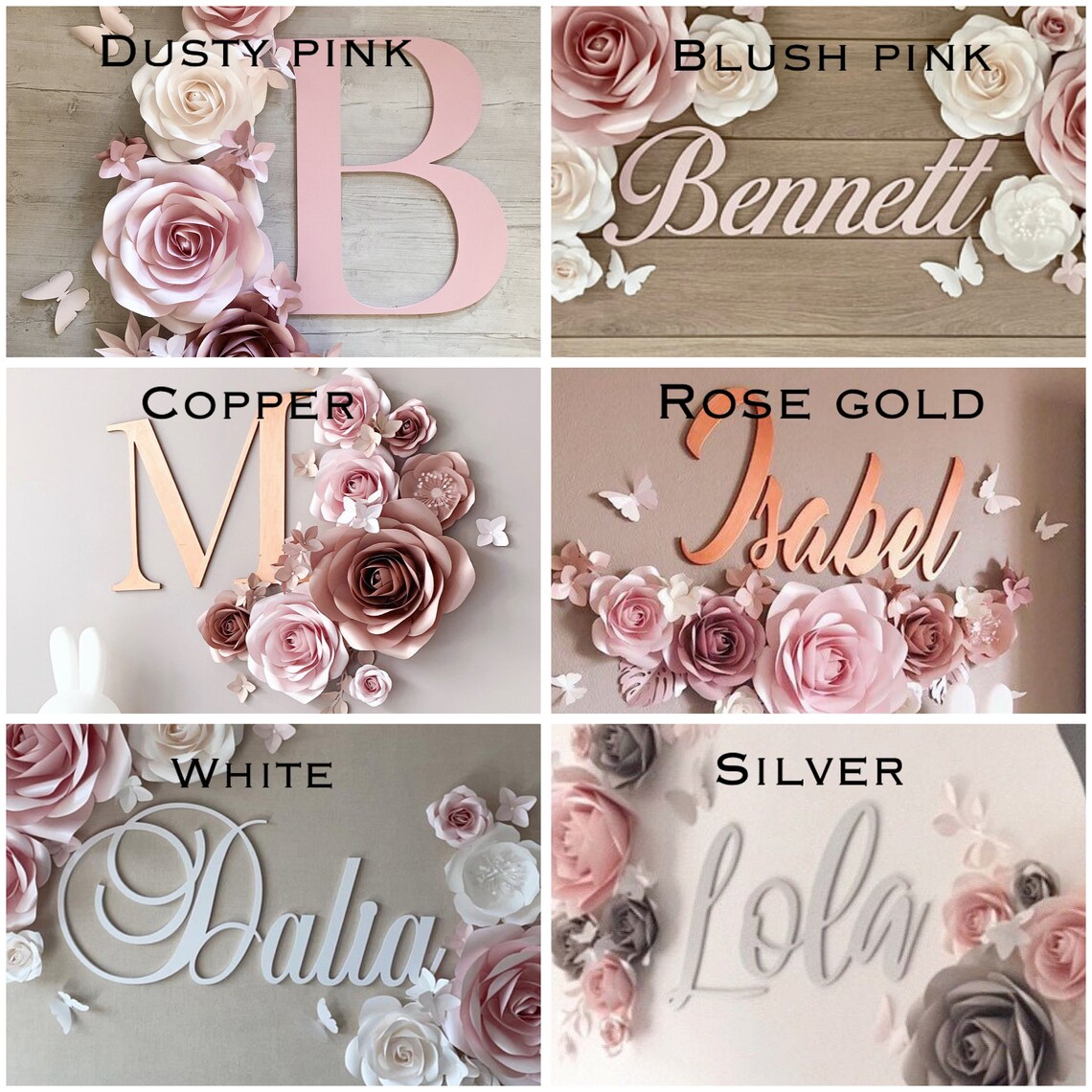 Paper Flowers Wall Decor Nursery Wall Decor Paper Flowers Etsy